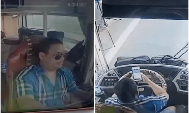 Xử phạt tài xế dùng khuỷu tay lái xe, 2 bàn tay sử dụng điện thoại