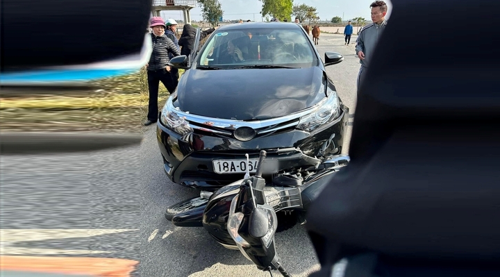 Nam Định: Ô tô va chạm xe máy, người phụ nữ bị văng xuống sông