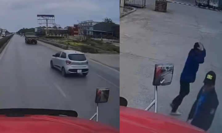 Camera ghi lại vụ tai nạn khiến nữ sinh tử vong thương tâm, tài xế container bàng hoàng ôm mặt khóc