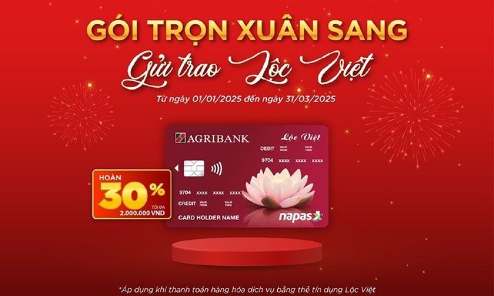 Agribank triển khai chương trình khuyến mại “Gói trọn xuân sang, gửi trao Lộc Việt”
