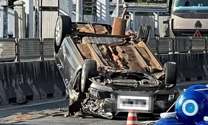 Clip: Khoảnh khắc xe bồn hất tung xe ô tô 4 chỗ trên Quốc lộ 1, 3 nạn nhân hoảng loạn