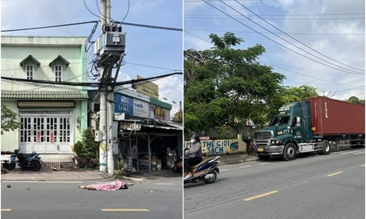Container va chạm xe máy, người đàn ông tử vong trên đường