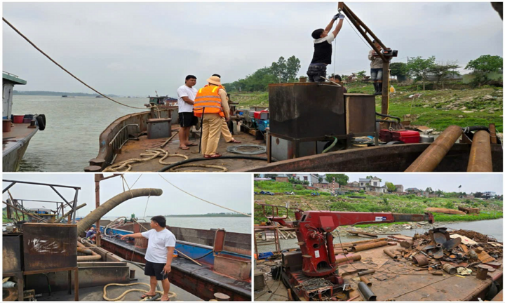 Tăng cường kiểm tra phương tiện thủy gắn thiết bị khai thác cát trên sông Hồng