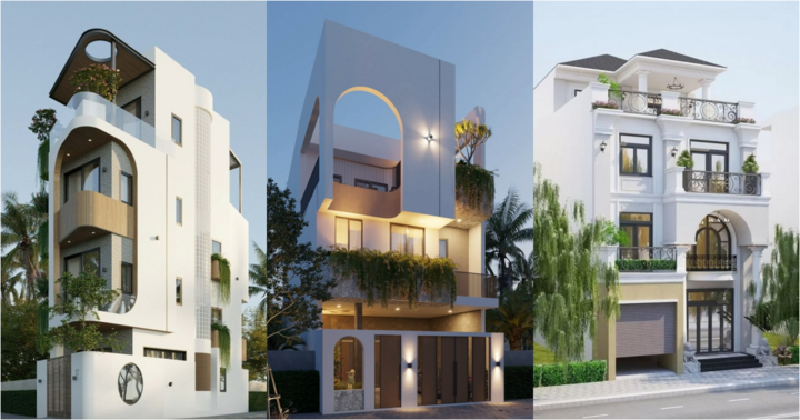 Mẫu thiết kế nhà phố trên đất xéo đẹp