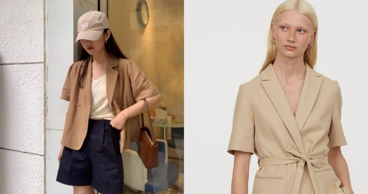 Cách mix blazer ngắn tay cho mùa hè