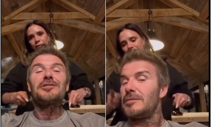 Clip: David Beckham được vợ cưng chiều, massage bằng... thìa