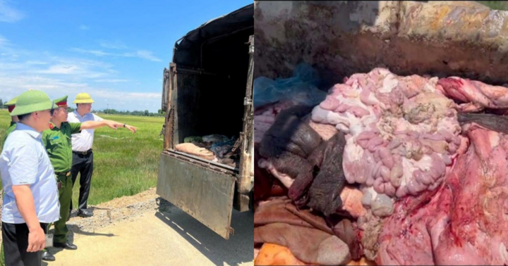 Phát hiện hơn 1 tấn nội tạng hôi thối, không rõ nguồn góc trên xe tải ở Hà Tĩnh
