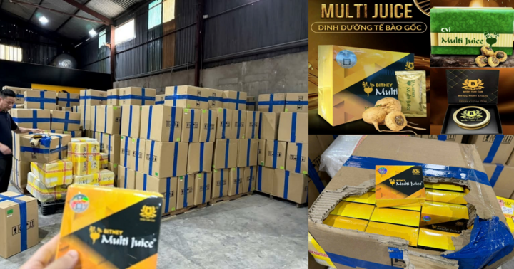 Cận cảnh sản phẩm chứa chất cấm trong đường dây đa cấp do Tất Văn Hào cầm đầu, vừa bị công an đánh sập