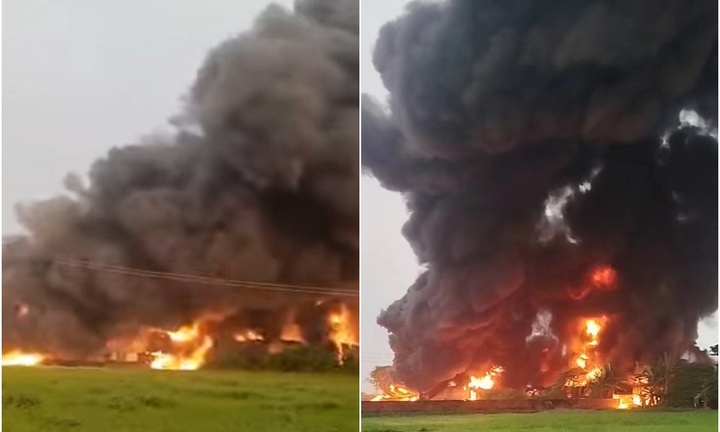 Ngọn lửa đỏ rực bao trùm xưởng sản xuất nhựa ở TP.HCM