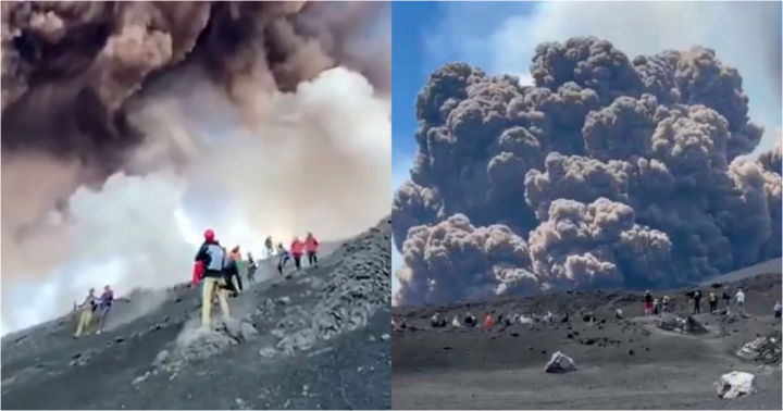 Núi lửa Etna bất ngờ phun trào như tận thế, du khách đang tham quan hoảng loạn tháo chạy