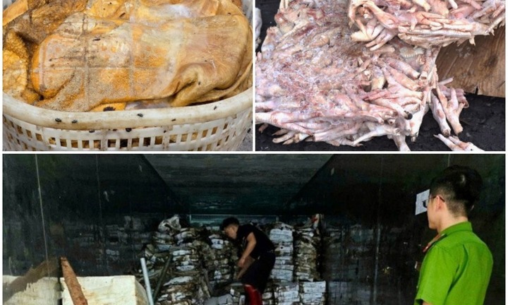 Tiêu hủy hơn 25 tấn thực phẩm bốc mùi hôi thối chuẩn bị đưa vào quán nướng