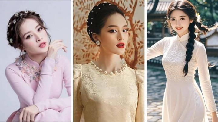 Những kiểu tóc mặc áo dài cho mặt vuông