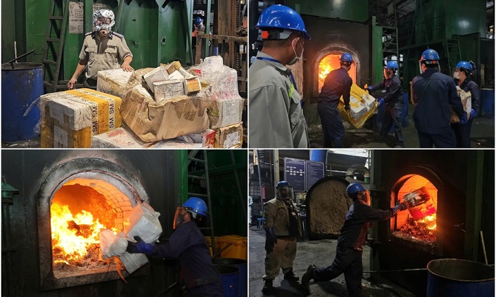 Cận cảnh 500kg ma túy tang vật trong 63 vụ án được tiêu huỷ bằng lò thiêu