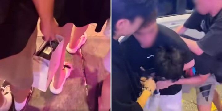 Clip: Khống chế nam thanh niên dùng điện thoại giấu kín quay lén dưới váy cô gái