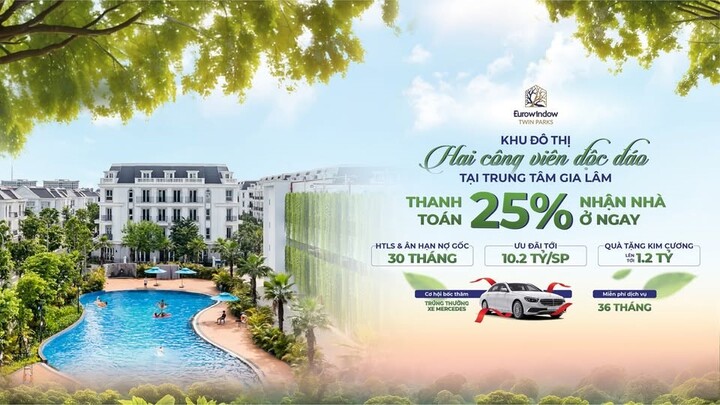 Chỉ cần 25% vốn tự có, dễ dàng sở hữu biệt thự “hai công viên” trung tâm Hà Nội