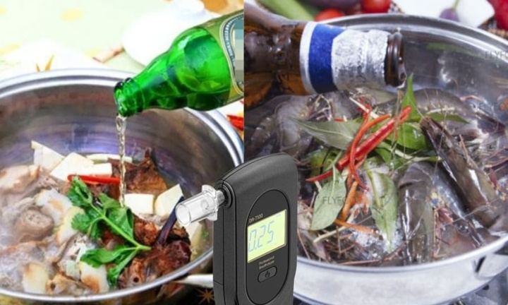 Ăn món hấp bia, ướp rượu có lên nồng độ cồn?