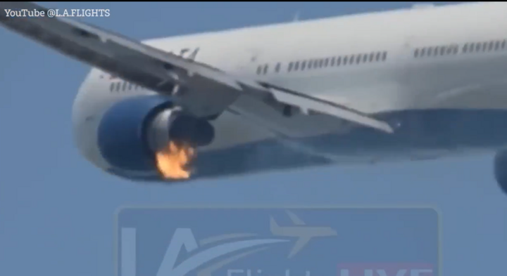 Clip: Kinh hoàng cảnh ngọn lửa phun ra từ động cơ máy bay sau khi cất cánh