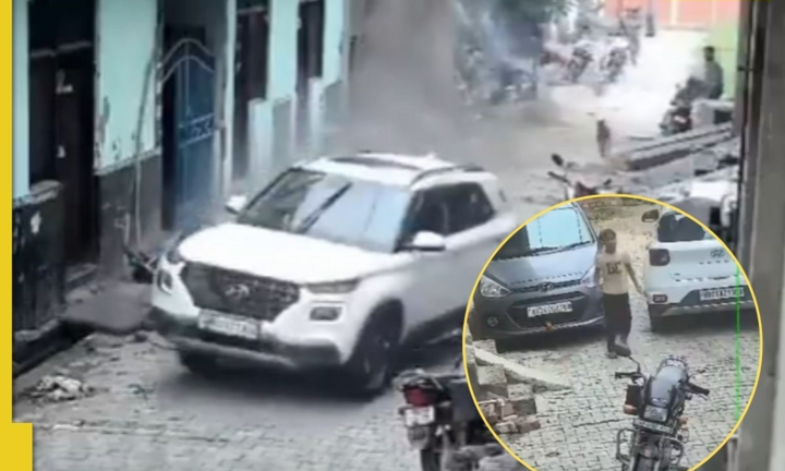 Clip: Bé trai cầm lái ô tô, va chạm liên hoàn với loạt xe máy trên phố ở Ấn Độ