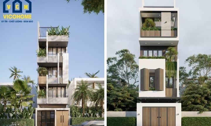 Thiết kế nhà 5 tầng có thang máy