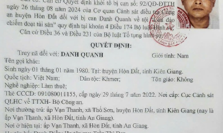 Công an truy nã Danh Quanh, đối tượng lừa đảo hơn 5,7 tỷ đồng