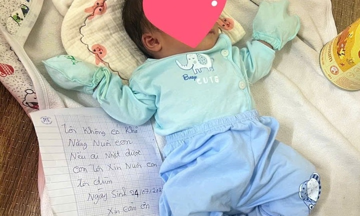 Thương tâm: Bé sơ sinh 3 ngày tuổi bị bỏ rơi kèm mảnh giấy viết tay của người mẹ
