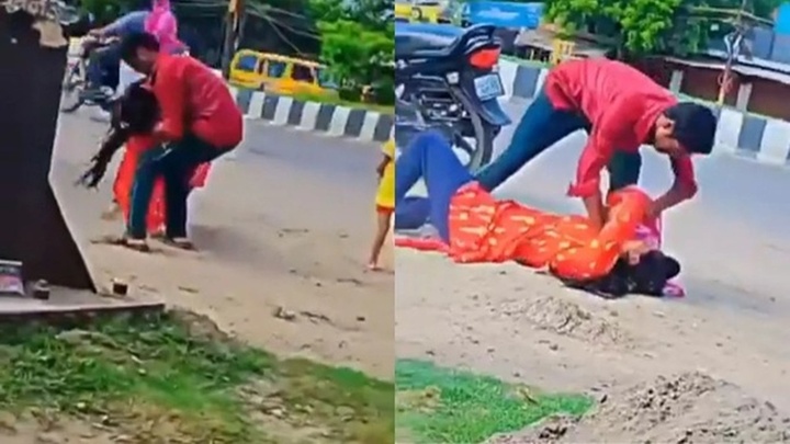 Clip: Cãi vã gay gắt, đôi vợ chồng lao vào ẩu đả náo loạn cả tuyến đường