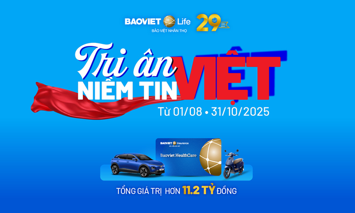 Bảo Việt Nhân Thọ “Tri ân Niềm Tin Việt” – Gia tăng quyền lợi bảo vệ, cơ hội trúng VinFast VF6
