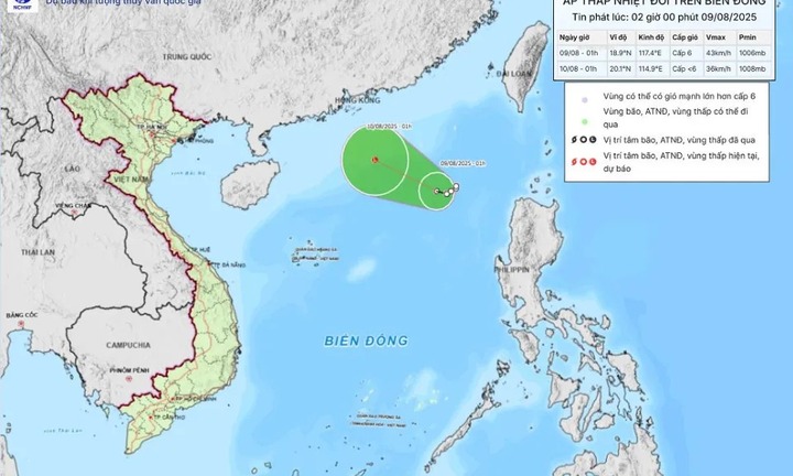 Diễn biến mới nhất áp thấp nhiệt đới trên biển Đông