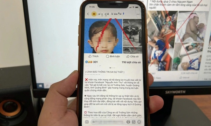 Bác thông tin bé gái 6 tuổi ở Quảng Trị bị bắt cóc, đề nghị xử lý đối tượng tung tin