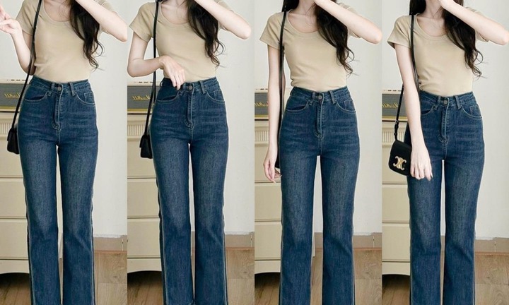 Phối đồ với quần jean ống đứng