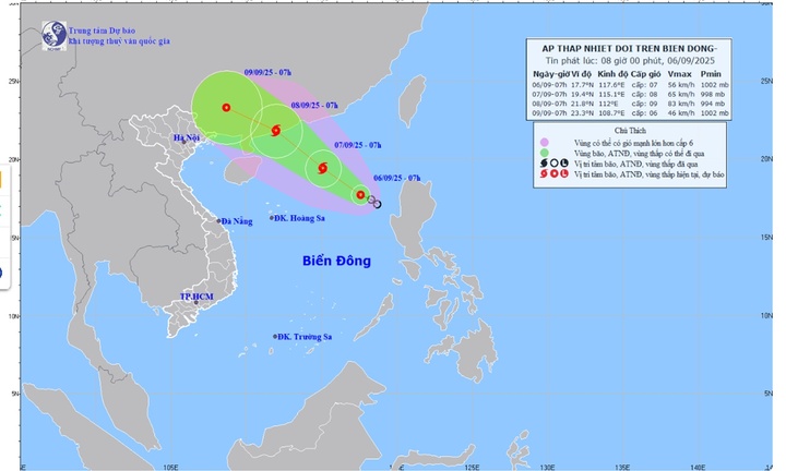 Bão Tapah sắp hình thành ảnh hưởng đến khu vực nào của nước ta?