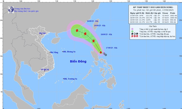 Tin áp thấp nhiệt đới mới nhất: Di chuyển 