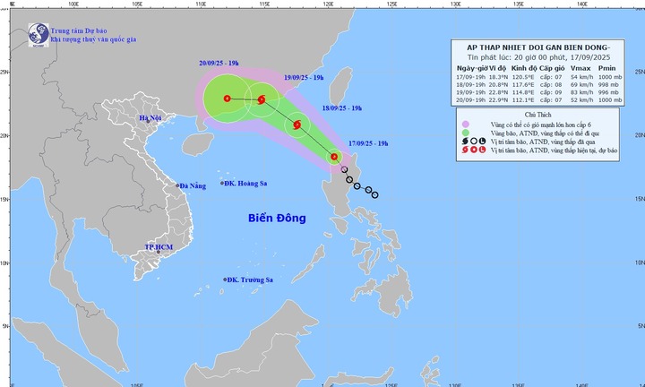 Tin tức dự báo thời tiết hôm nay (18/9): Áp thấp nhiệt đới tới gần biển Đông
