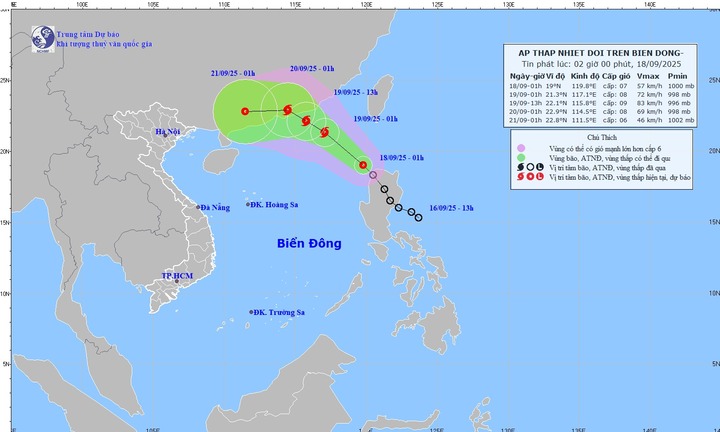 Khi nào áp thấp nhiệt đới trên Biển Đông sẽ mạnh lên thành bão số 8?
