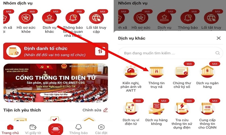 Cách dùng VNeID tra cứu danh sách đối tượng bị truy nã trên toàn quốc