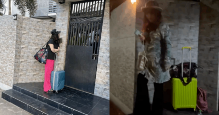 Người phụ nữ 60 tuổi kéo vali đến nhà