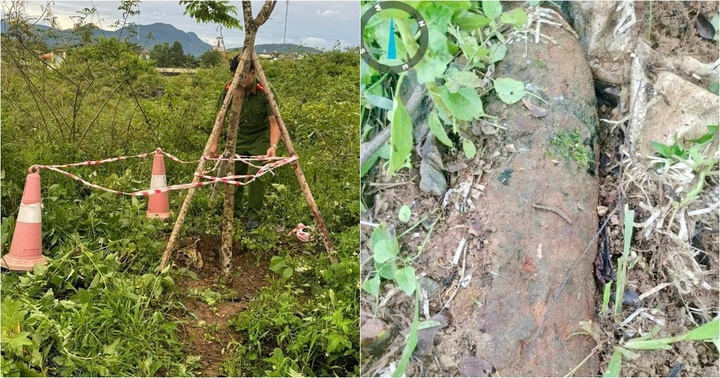 Phát hiện đạn pháo loại 105mm trong lúc cắt tỉa cây xanh tại Quảng Ngãi