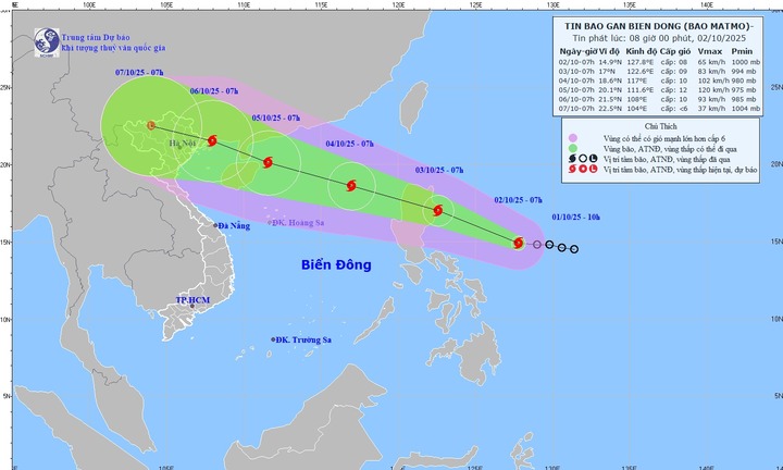 Tin mới nhất về cơn bão Matmo giật cấp 10, đang 