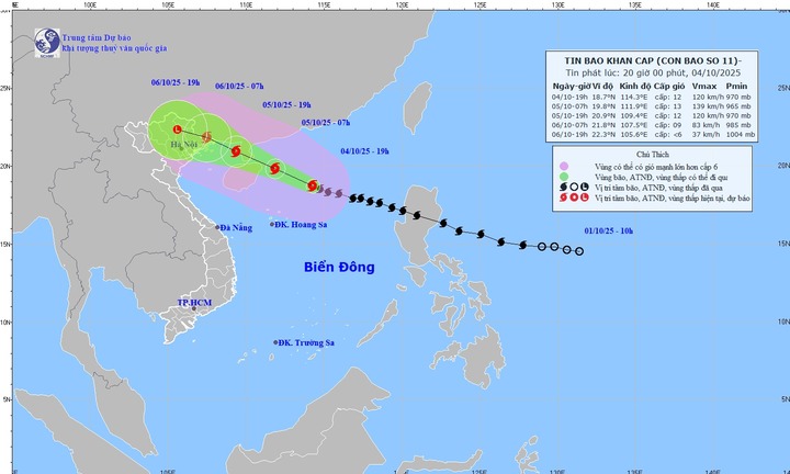 Dự báo Hà Nội có mưa vừa đến mưa to từ sáng 6/10 đến hết 7/10