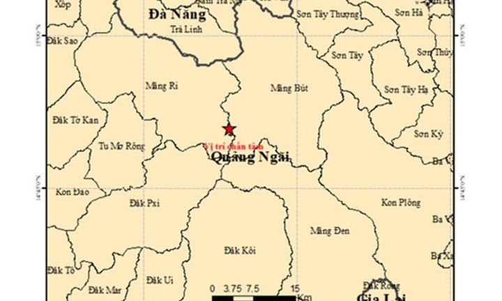 Nóng: Động đất mạnh 4,9 độ lúc rạng sáng ở Quảng Ngãi, gây rung lắc nhiều nơi