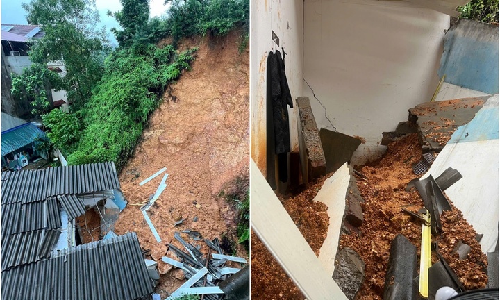 Hiện trường vụ sạt lở vùi lấp khu trọ ở Thái Nguyên, một nam sinh tử vong