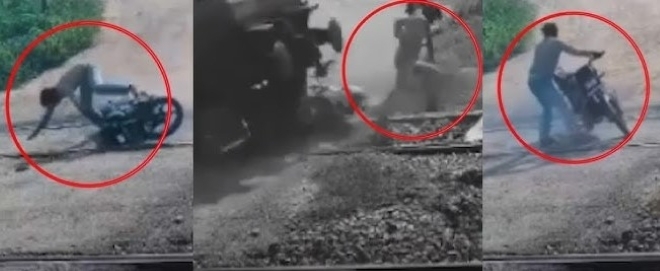 Clip: Cố băng qua đường ray khi tàu hỏa sắp đến, người đàn ông bị tông tử vong