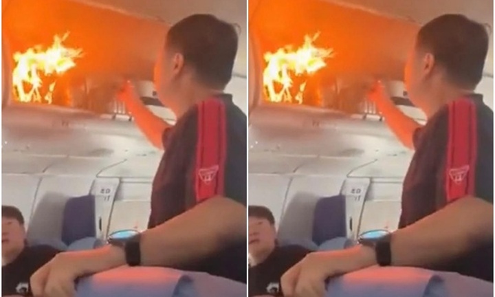 Clip: Kinh sợ cảnh pin lithium bốc cháy trên máy bay, hành khách hoảng sợ