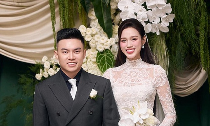 Hoa hậu Đỗ Thị Hà bật khóc trong giây phút lên xe hoa về nhà chồng