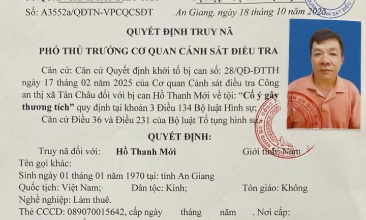 Công an truy nã Hồ Thanh Mới