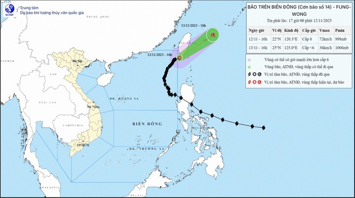 Tin tức dự báo thời tiết hôm nay (13/11): Bão số 14 ra khỏi biển Đông 