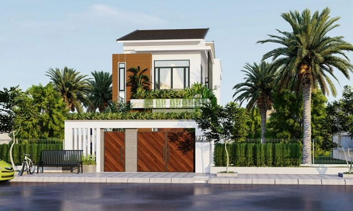 Mẫu thiết kế nhà 2 tầng kích thước 6x12m đẹp