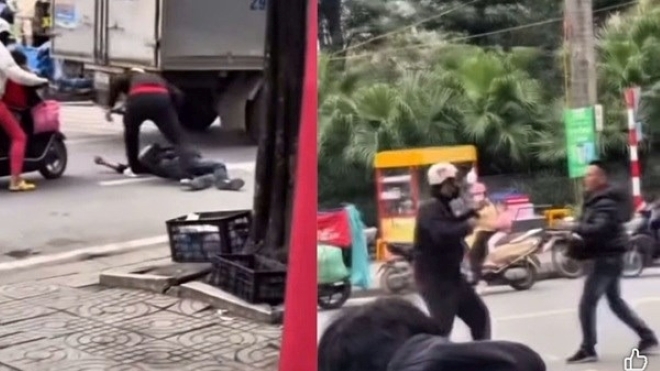 Công an vào cuộc vụ người đàn ông đá gục đối phương giữa đường ở Hà Nội