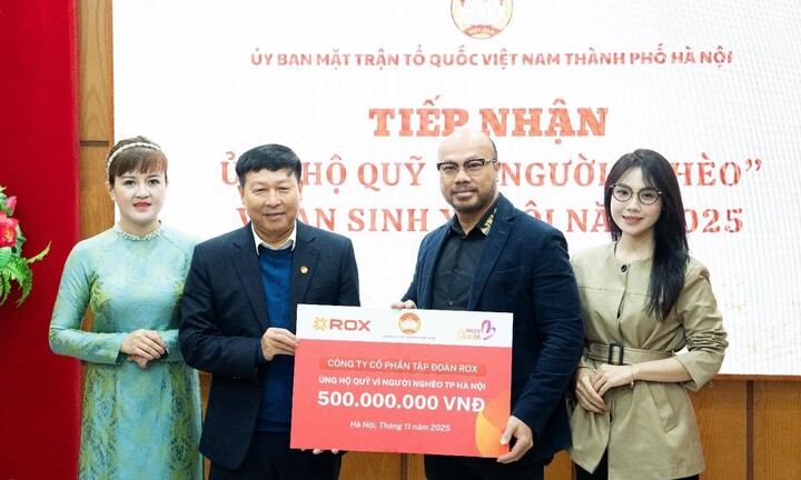 ROX Group ủng hộ quỹ Vì người nghèo TP Hà Nội 500 triệu đồng