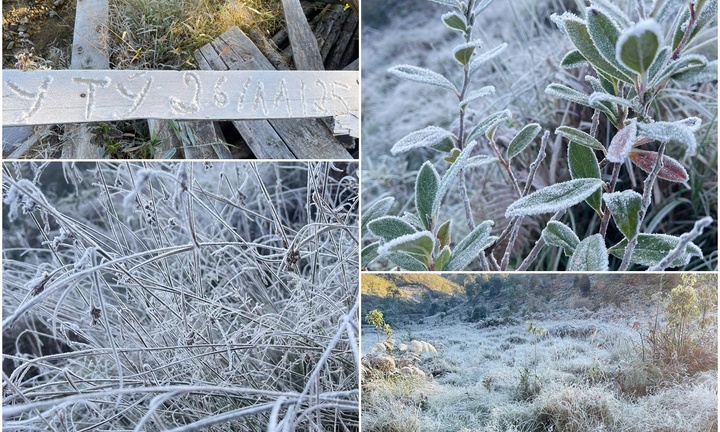 Cận cảnh băng giá phủ trắng Y Tý trong đợt rét đầu tiên của mùa đông